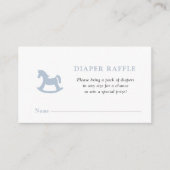 Blue Rocking Pferd Baby Boy Dusche Windeln Raffle Begleitkarte (Vorderseite)