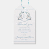 Blue Rocking Pferd Boho Baby Boy Dusche Danke Geschenkanhänger (Vorderseite)