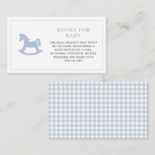Blue Rocking Pferd Boy Baby Showbuchanfrage Begleitkarte