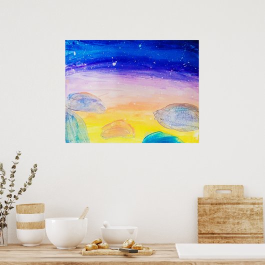 Blue Rocks - Poster (Küche)