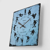 Blue Roll mit Time Skater Schlafzimmeruhr Quadratische Wanduhr (Winkel)