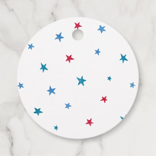 Blue Rolling Bowling Birthday Party Geschenkanhänger (Rückseite)