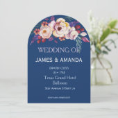 Blue Romantic Classic Personalized  Einladung (Stehend Vorderseite)