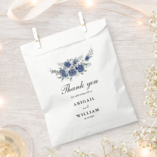 Blue Romantic Eleganto Floral Gastgeschenk Hochzei Geschenktütchen