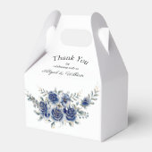 Blue Romantic Floral Botanic Gastgeschenk Hochzeit Geschenkschachtel (Vorderseite)