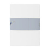 Blue Romantic Floral Botanical Wedding Belly Bands Einladungsbanderole (Rückseitenbeispiel)