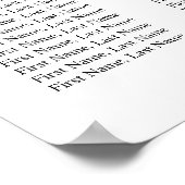 Blue Romantic Floral Wedding Seating Chart Poster (Ecke)