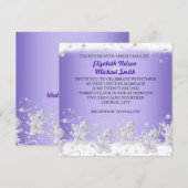 Blue Romantic Snowman Wedding Einladung (Vorne/Hinten)