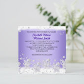 Blue Romantic Snowman Wedding Einladung (Stehend Vorderseite)