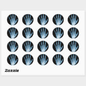 Blue Röntgen Skeleton Hand Runder Aufkleber (Blatt)