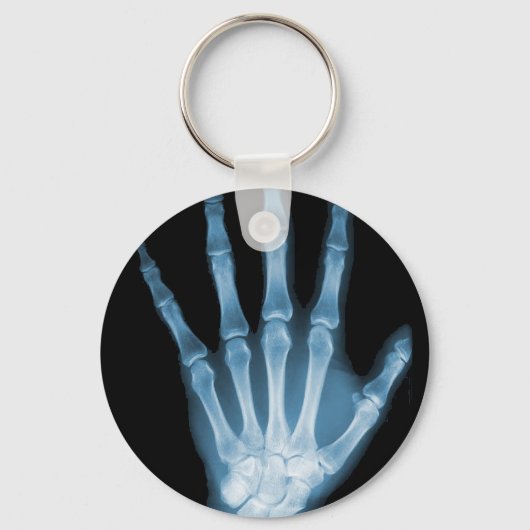 Blue Röntgen Skeleton Hand Schlüsselanhänger (Vorderseite)