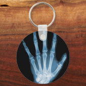Blue Röntgen Skeleton Hand Schlüsselanhänger (Vorderseite)