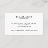 Blue Roof House Real Anwesen Agent beruflich Visitenkarte (Rückseite)