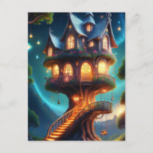 Blue Roof Treehouse Postkarte
