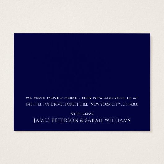 Blue Rooftop, Änderung der Adresskarte (Rückseite)