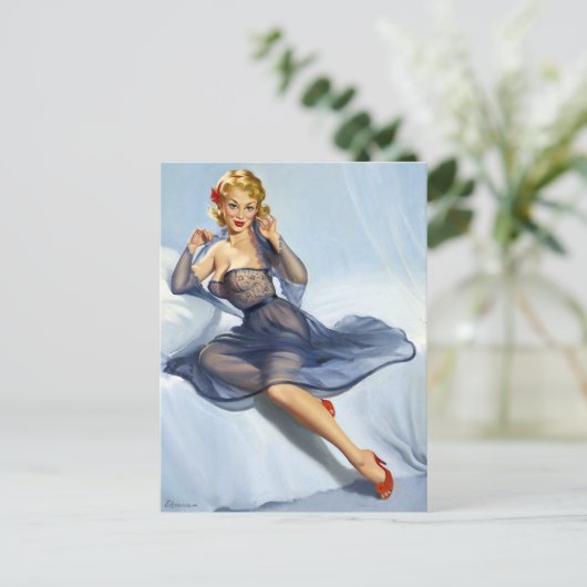 Blue Room Button Up Postkarte (Stehend Vorderseite)