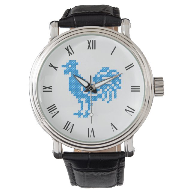 Blue Rooster Armbanduhr (Vorderseite)