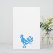 Blue Rooster Briefpapier (Stehend Vorderseite)
