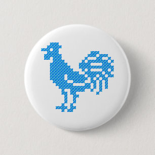 Blue Rooster Button