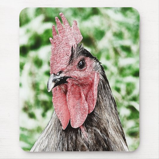 Blue Rooster Digital Art Mousepad (Vorne)