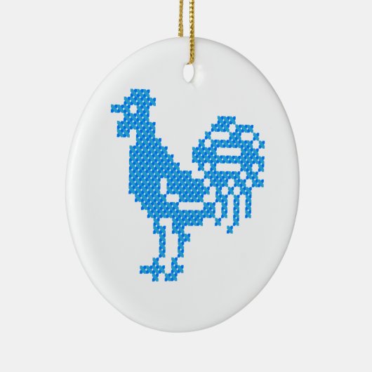 Blue Rooster Keramik Ornament (Rechts)