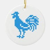 Blue Rooster Keramik Ornament (Vorne)