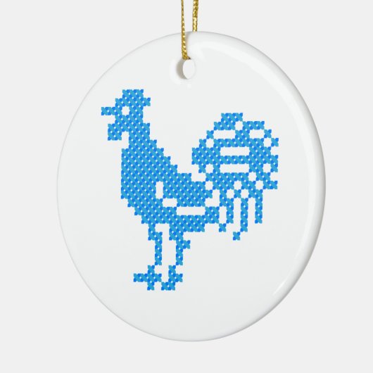 Blue Rooster Keramik Ornament (Links)