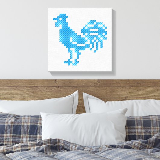 Blue Rooster Leinwanddruck (Insitu (Schlafzimmer))