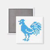 Blue Rooster Magnet (Vorderseite/Rückseite)