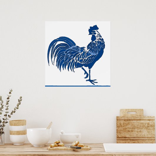 Blue Rooster Poster (Küche)