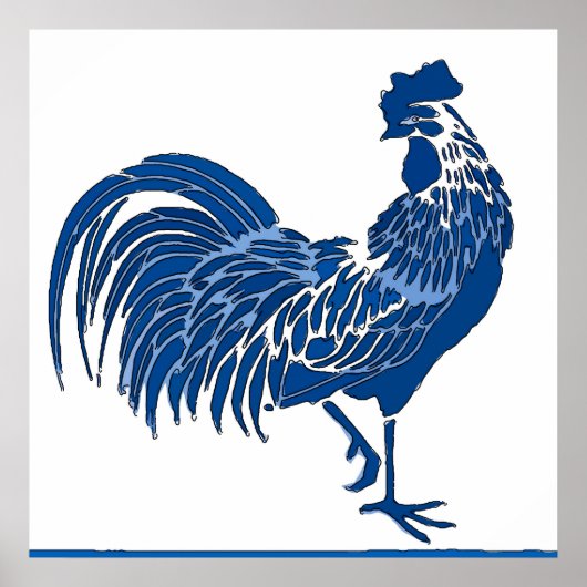 Blue Rooster Poster (Vorne)