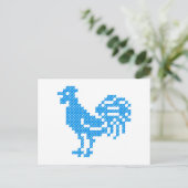Blue Rooster Postkarte (Stehend Vorderseite)