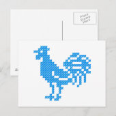 Blue Rooster Postkarte (Vorne/Hinten)