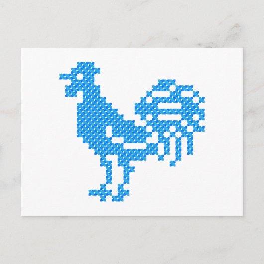 Blue Rooster Postkarte (Vorderseite)