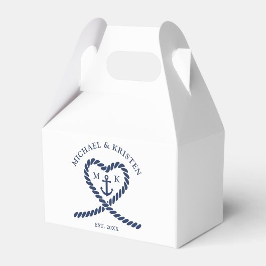 Blue Rope Anchor Wedding Geschenkschachtel (Vorderseite)