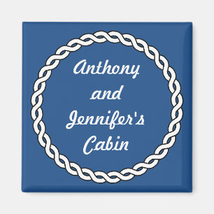 Blue Rope Border Stateroom Door Marker Blue Magnet