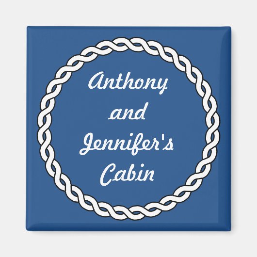 Blue Rope Border Stateroom Door Marker Blue Magnet (Vorne)