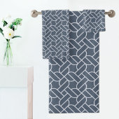 Blue Rope Pattern Towel Badhandtuch Set