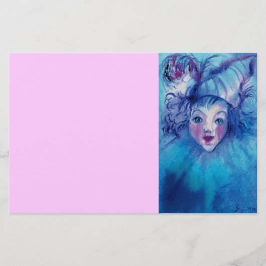 BLUE, rosa Briefpapier (Vorderseite)