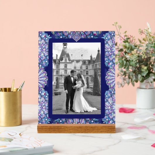 Blue Rosace Acrylschild (Hochzeit)