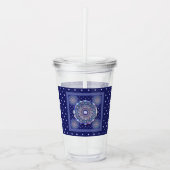 Blue Rosace Acryltrinkbecher (Vorderseite)