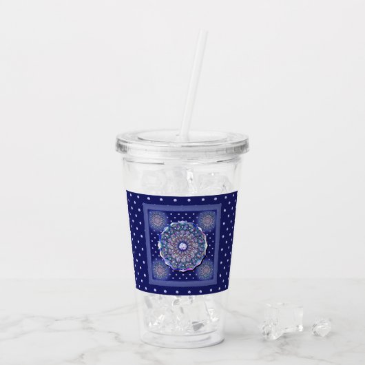 Blue Rosace Acryltrinkbecher (Rückseite Ice)
