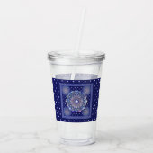 Blue Rosace Acryltrinkbecher (Rückseite)
