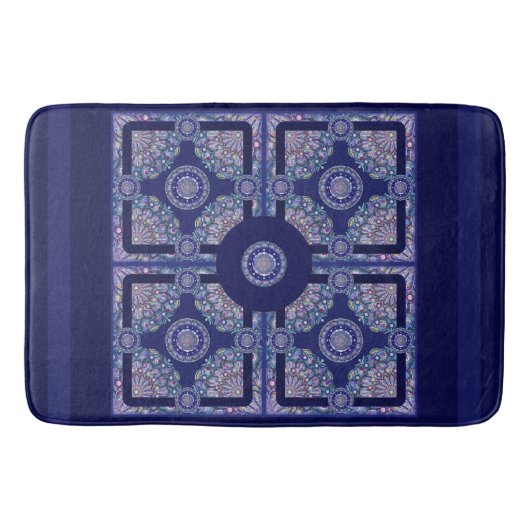 Blue Rosace Badematte (Vorderseite)