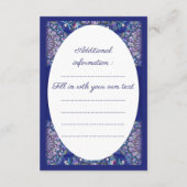 Blue Rosace Begleitkarte (Rückseite)