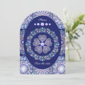 Blue Rosace Einladung (Stehend Vorderseite)