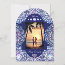 Blue Rosace Einladung