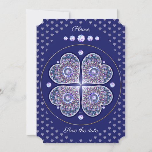 Blue Rosace Einladung (Vorderseite)