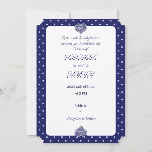 Blue Rosace Einladung (Rückseite)