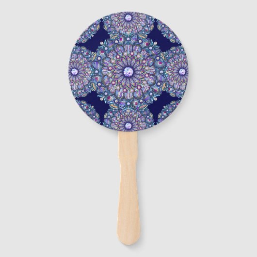 Blue Rosace Fächer (Rückseite)